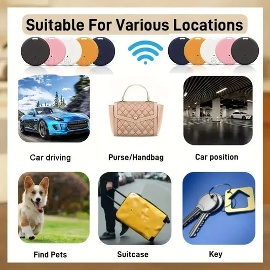 5pcs Mini GPS Locator AntiLost Alarm Wallet Keychain Smart Tag Bluetooth-Compatible Tracer Keychain Pet Child Tracker Key Finder